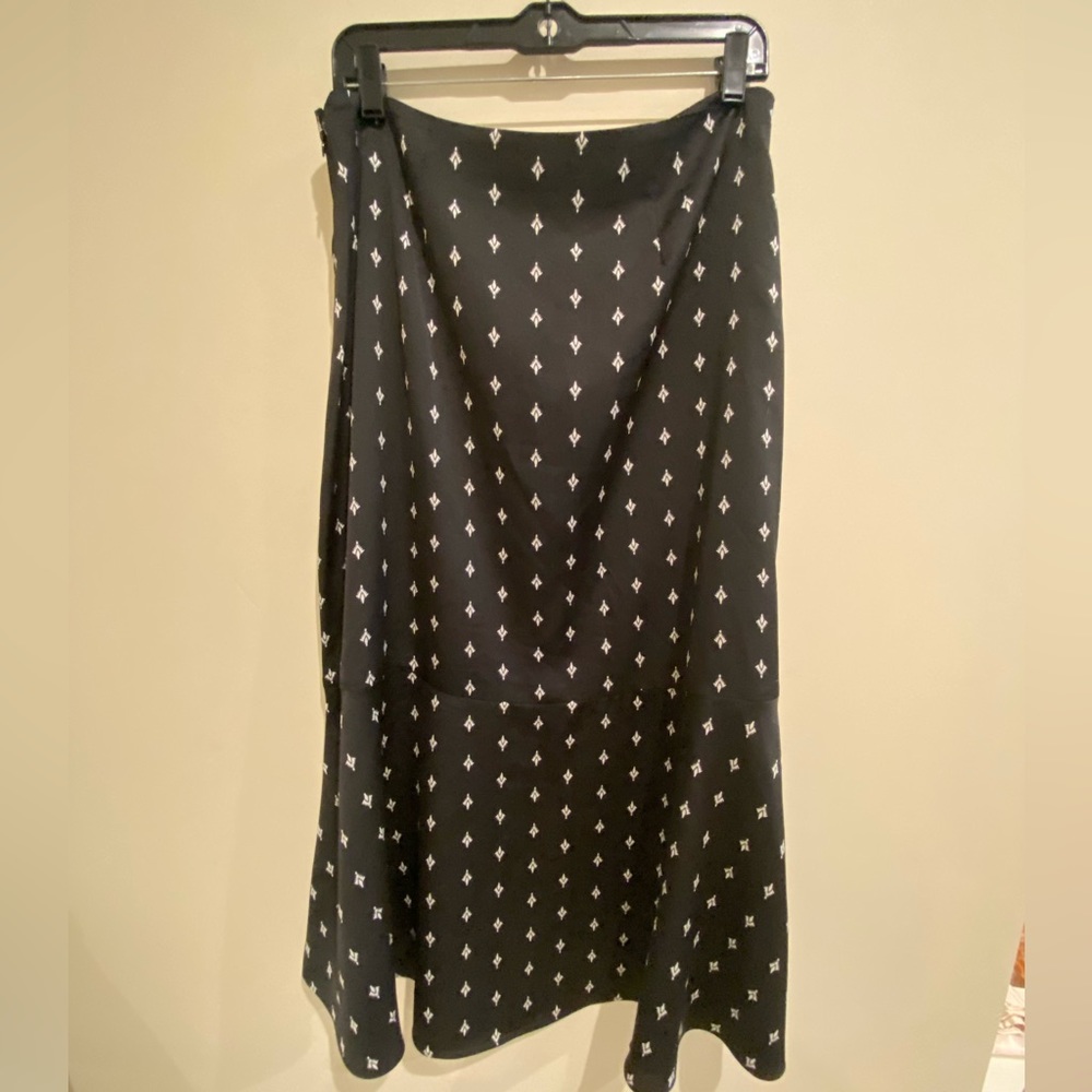 Black Fluted Midi Skirt